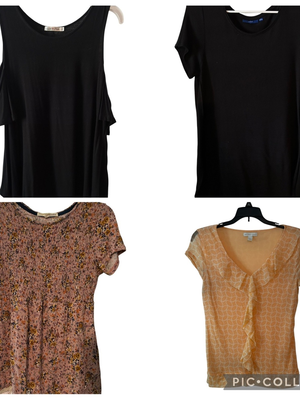 New York & Company Mixed Women Tops - Black, Pink, Peach small